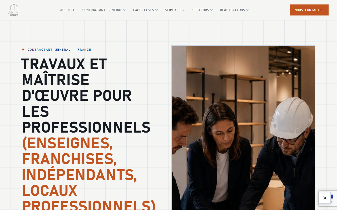 Aperçu du site APTA Concept