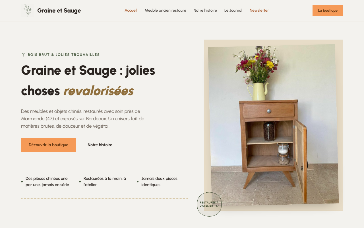 Aperçu du site Graine et Sauge