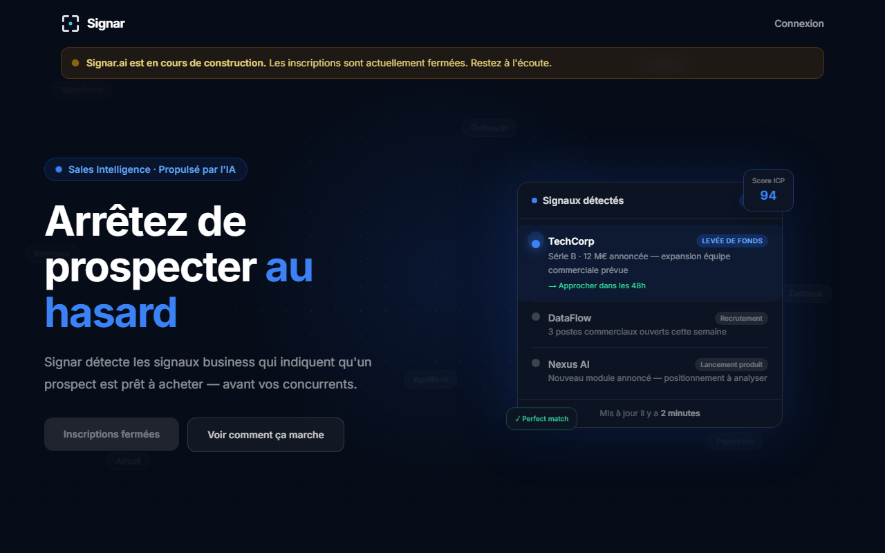 Aperçu du site Signar